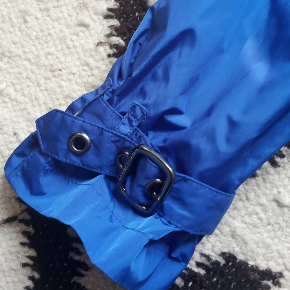Burberry Blue Windbreaker Nylon Trench Coat - Picture 12 of 16